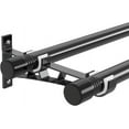 thumbnail image 1 of SOUMNS Heavy Duty Double Curtain Rods for Windows 28 to 48 inches,1" Diameter Metal Extendable Double Drapery Rod Set, Black, 1 of 7