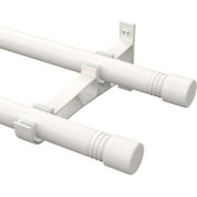 SOUMNS Heavy Duty Double Curtain Rods for Windows 28 to 48 inches,1" Diameter Metal Extendable Double Drapery Rod Set, White