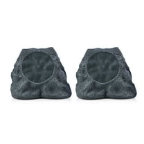 SOUND PRO SPS-4000-SL Bluetooth Solar Multi-Link Wireless Rock Speaker Pair, Gray Slate