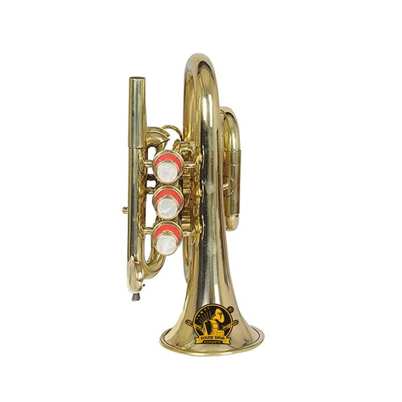 SOUND SAGA® Pocket Trumpet With All Accessories Including Mouthpiece & Case.