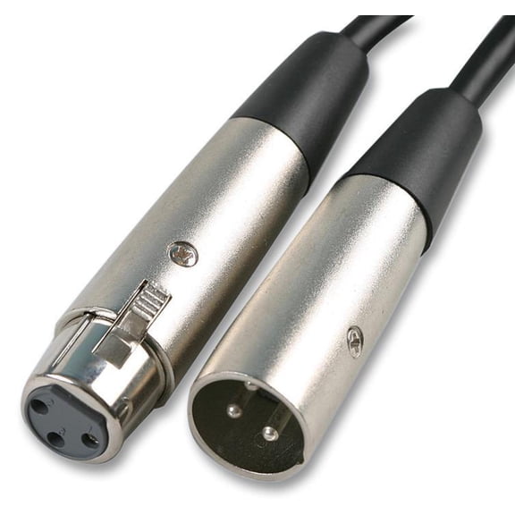 SOUNDLAB - 3 Pin XLR Male to Female Microphone Extension Lead, 20m Black
