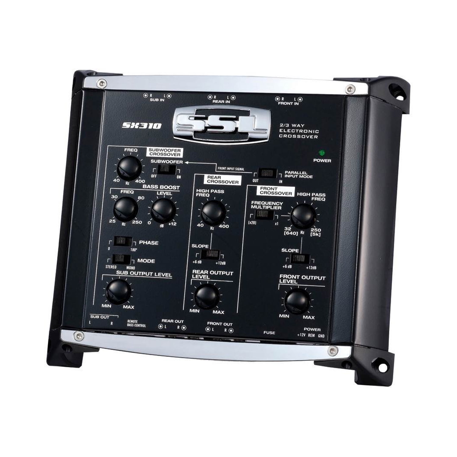 Sound Storm Laboratories SX310 Car Audio Electronic Crossover - 2/3 Way Pre-amp, With Remote Subwoofer Level Control, Use With Amplifier Stereo Equalizer, Line Output Converter