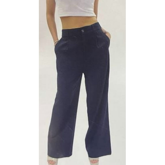 SOUNDSTYLE Women's Pleated Linen Pants, Black XL