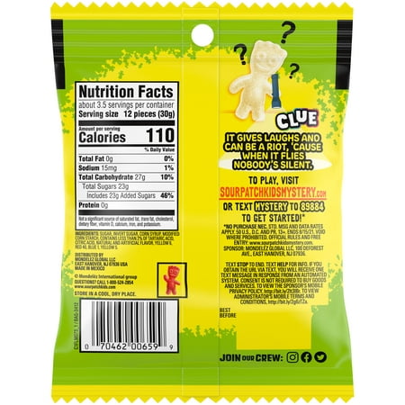 SOUR PATCH KIDS ASSORTED FAT FREE SOFT CANDY 3.6 OZ