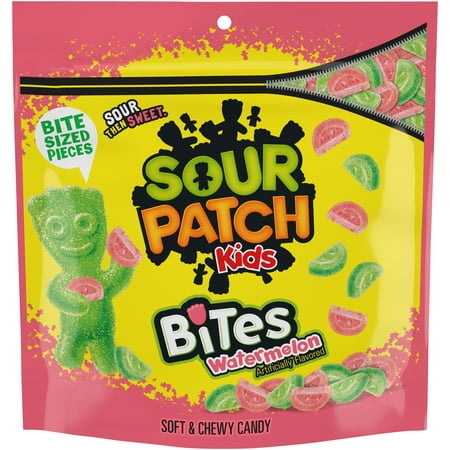 SOUR PATCH KIDS Bites Watermelon Soft & Chewy Candy, 12 oz, Halloween Candy
