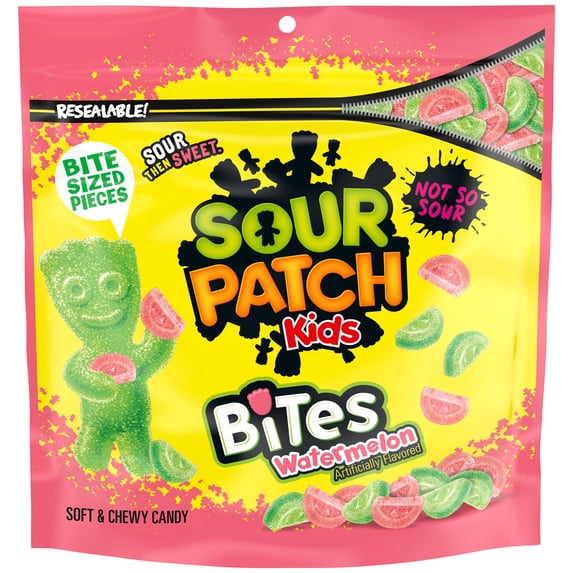 SOUR PATCH KIDS Bites Watermelon Soft & Chewy Gummy Candy, 12 oz