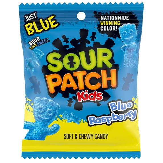 SOUR PATCH KIDS Blue Raspberry Soft & Chewy Gummy Candy, 3.6 oz