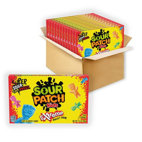 SOUR PATCH KIDS Extreme Sour Soft & Chewy Candy, 12 - 3.5 oz Boxes