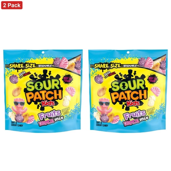 SOUR PATCH KIDS Fruits Tropical Mix Soft & Chewy Candy Share Size - 11.11oz