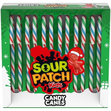 SOUR PATCH KIDS Holiday Candy Canes, 5.29 oz (12 Candy Canes)