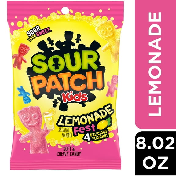 SOUR PATCH KIDS Lemonade Fest Soft & Chewy Candy, 8.02 oz Bag (Pack of 2)