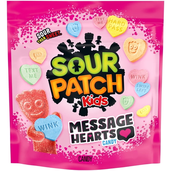 SOUR PATCH KIDS Message BCF26 Hearts Valentines Day Candy, 13.01 oz