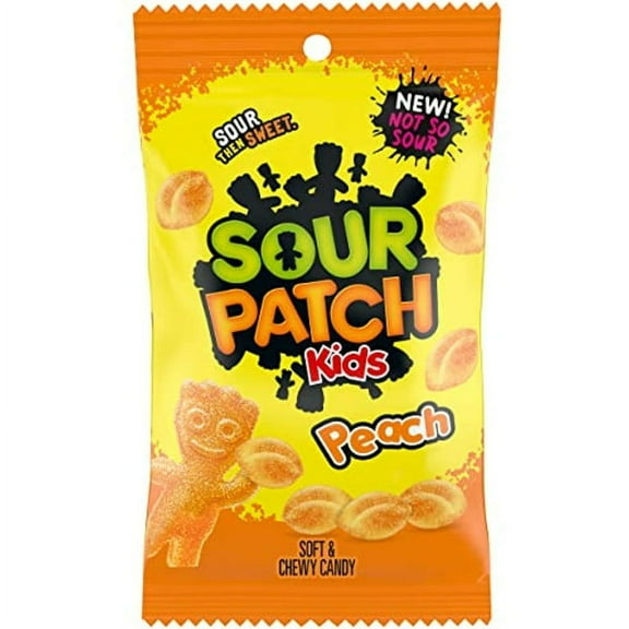 SOUR PATCH KIDS Peach Soft and Chewy Candy 8.07 oz Bags (Pack of 12)