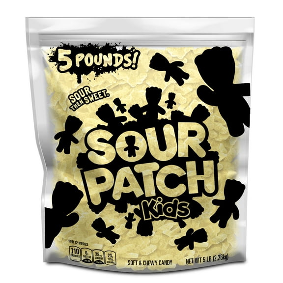 SOUR PATCH KIDS Pineapple Soft & Chewy Candy, Just White (5 LB Party Size Bag)