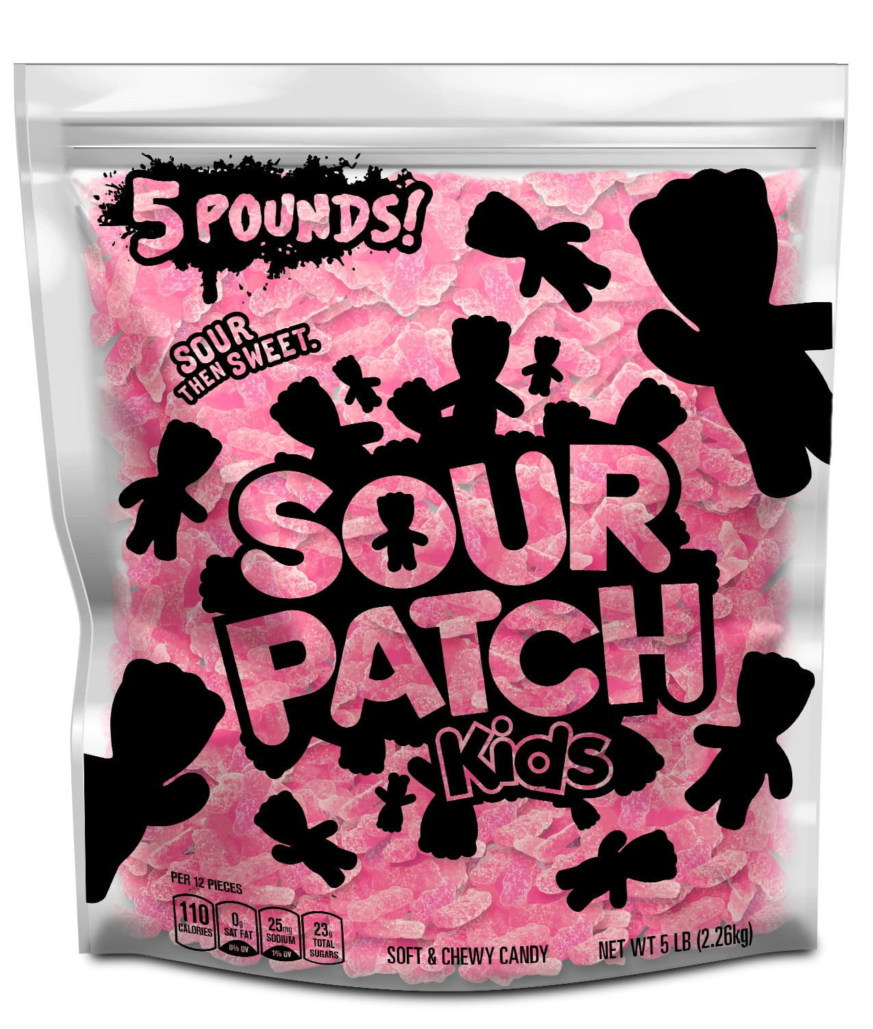SOUR PATCH KIDS Pink Strawberry Soft &amp;amp; Chewy Candy, Just Pink 5 LB Party Size Bag