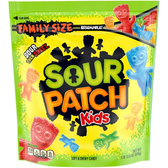 SOUR PATCH KIDS Soft & Chewy Candy, Family Size, 1.8 lb Bag