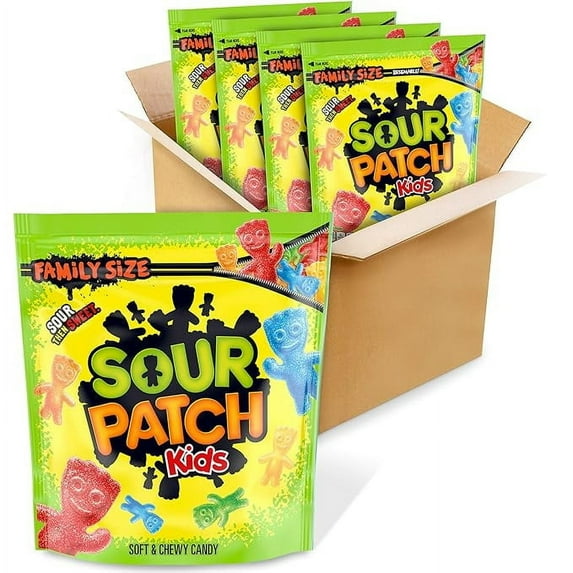 SOUR PATCH KIDS Soft & Chewy Candy, Family Size, Easter Candy, 4 - 1.8 lb Bags