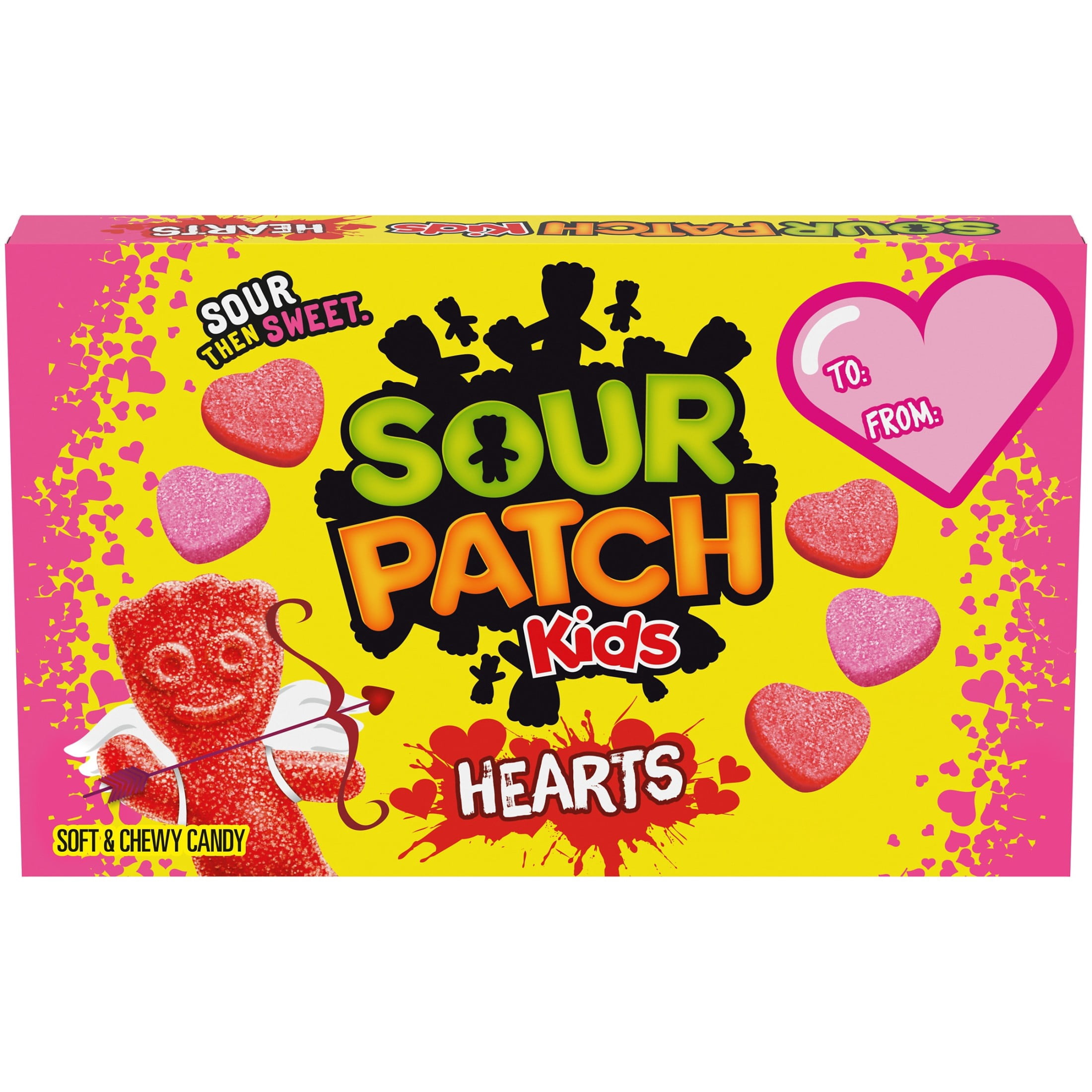 SOUR PATCH KIDS Soft & Chewy Gummy Valentine's Day Candy Hearts, 3.1 oz
