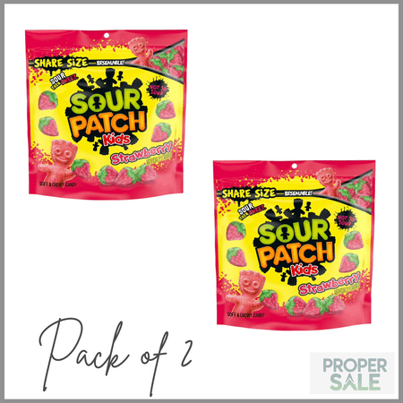 SOUR PATCH KIDS Strawberry Soft & Chewy Candy, Share Size, 12 oz ( PACK OF 2 )