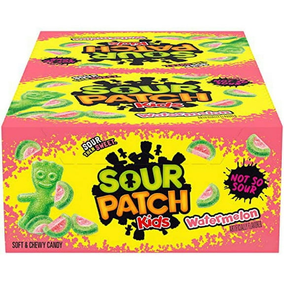 SOUR PATCH KIDS Watermelon Soft & Chewy Candy, 24 - 2 oz Bags.,.