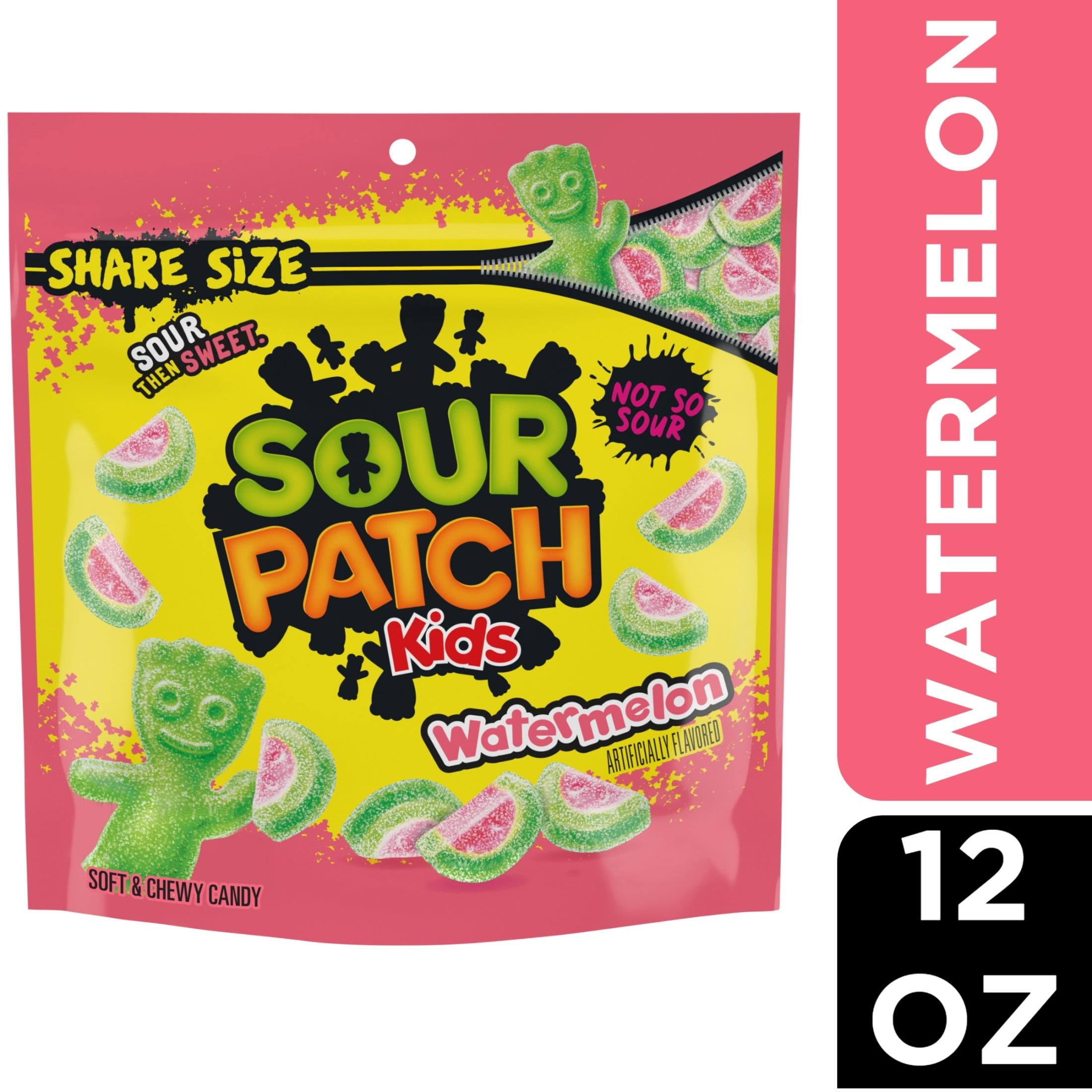 SOUR PATCH KIDS Watermelon Soft & Chewy Candy, Share Size, 12 oz (Pack of 4)