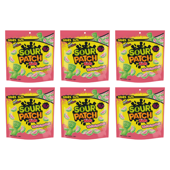SOUR PATCH KIDS Watermelon Soft & Chewy Candy, Share Size, 12 oz (Pack of 6)