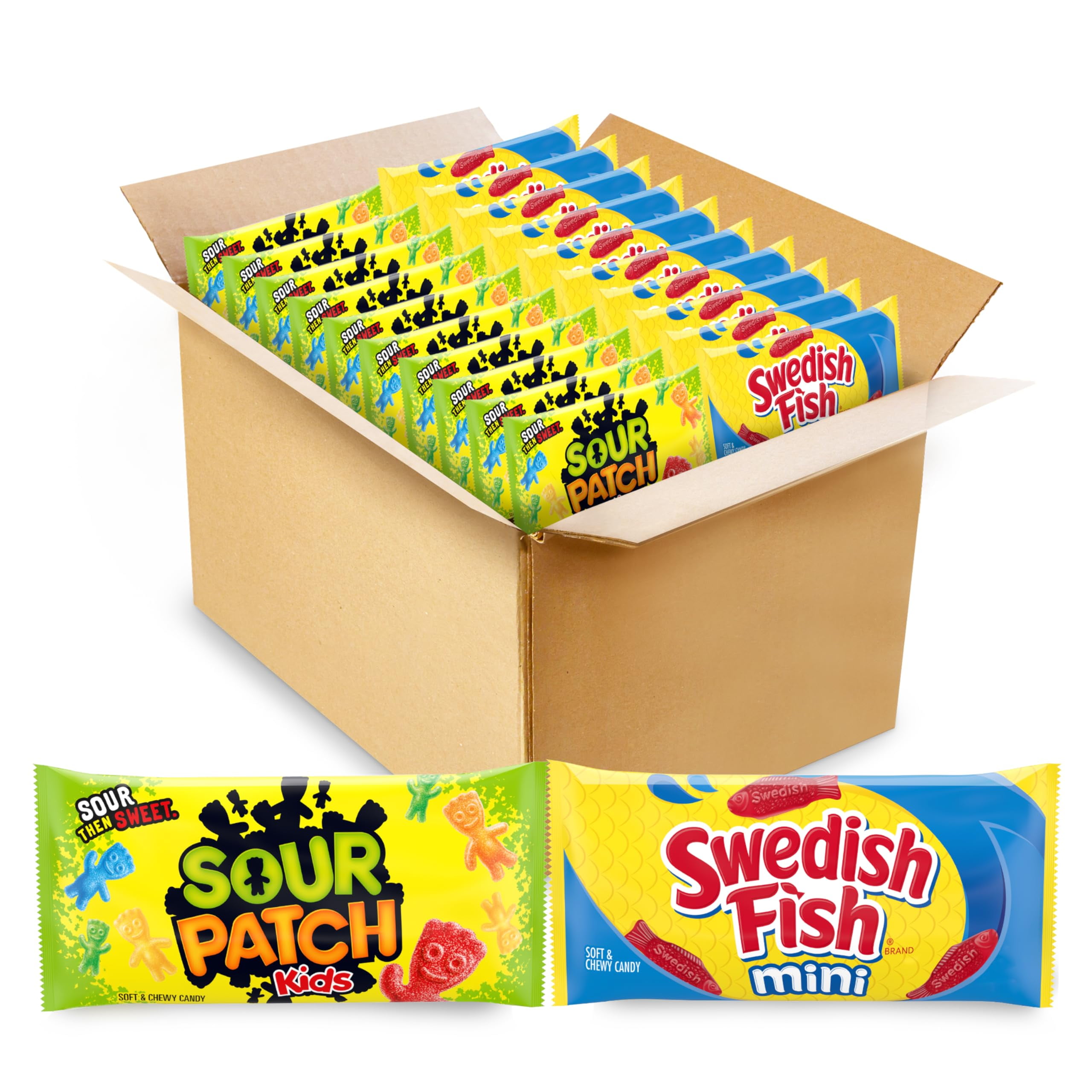 SOUR PATCH KIDS and BCF26 SWEDISH FISH Mini Soft & Chewy Candy Variety ...