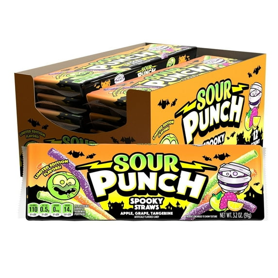 Sour Punch Halloween Spooky Straws 3.2 oz. Tray