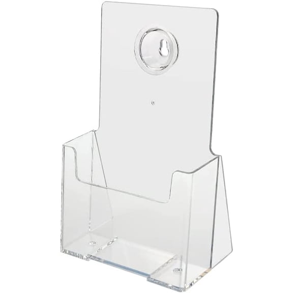 SOURCEONE.ORG Premium Counter Top Trifold 4-Inch Wide Acrylic Brochure Holder