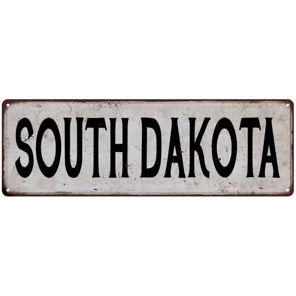 SOUTH DAKOTA Vintage Look Rustic Metal 8x24 Sign City State 108240041346