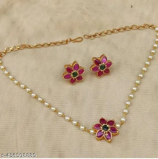 THE DIVINE FASHION SOUTH INDIAN BOLLYWOOD BRIDAL NECKLACE GOLD PLATED WEDDING TEMPLE JEWELRY SET