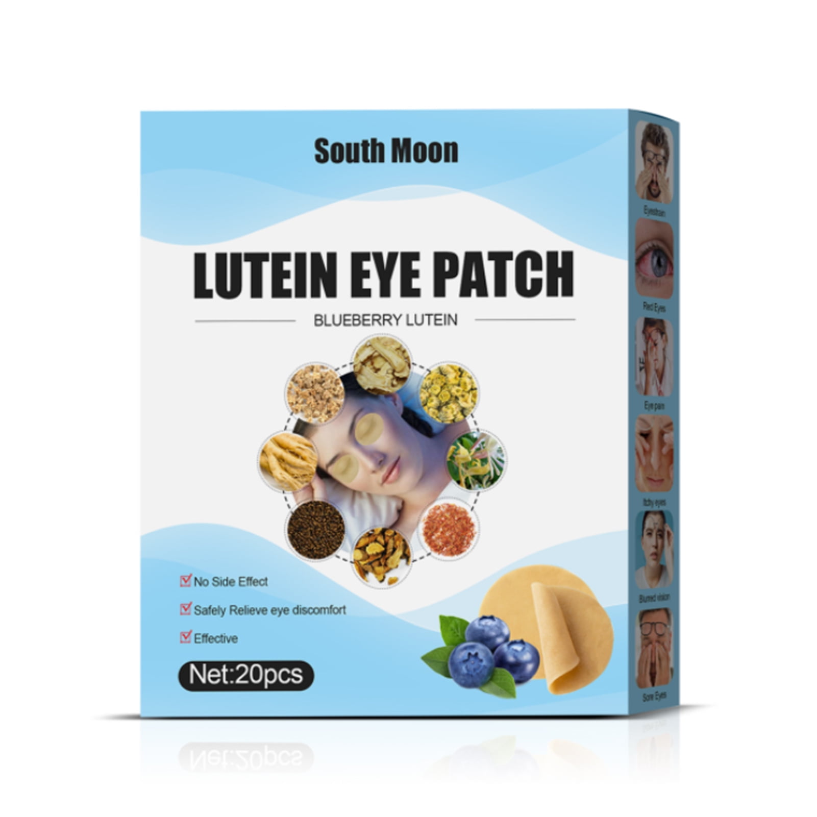 SOUTH MOON Eye Patch,Lutein Eye Patches 20Pcs Lutein Eye Dry Eyes Eye Eyes Eye Eye Relieves Dry Eyes Eye Patches Relieves Uteam KidJoy South Moon 20Pcs Eye MOON Eye Patch