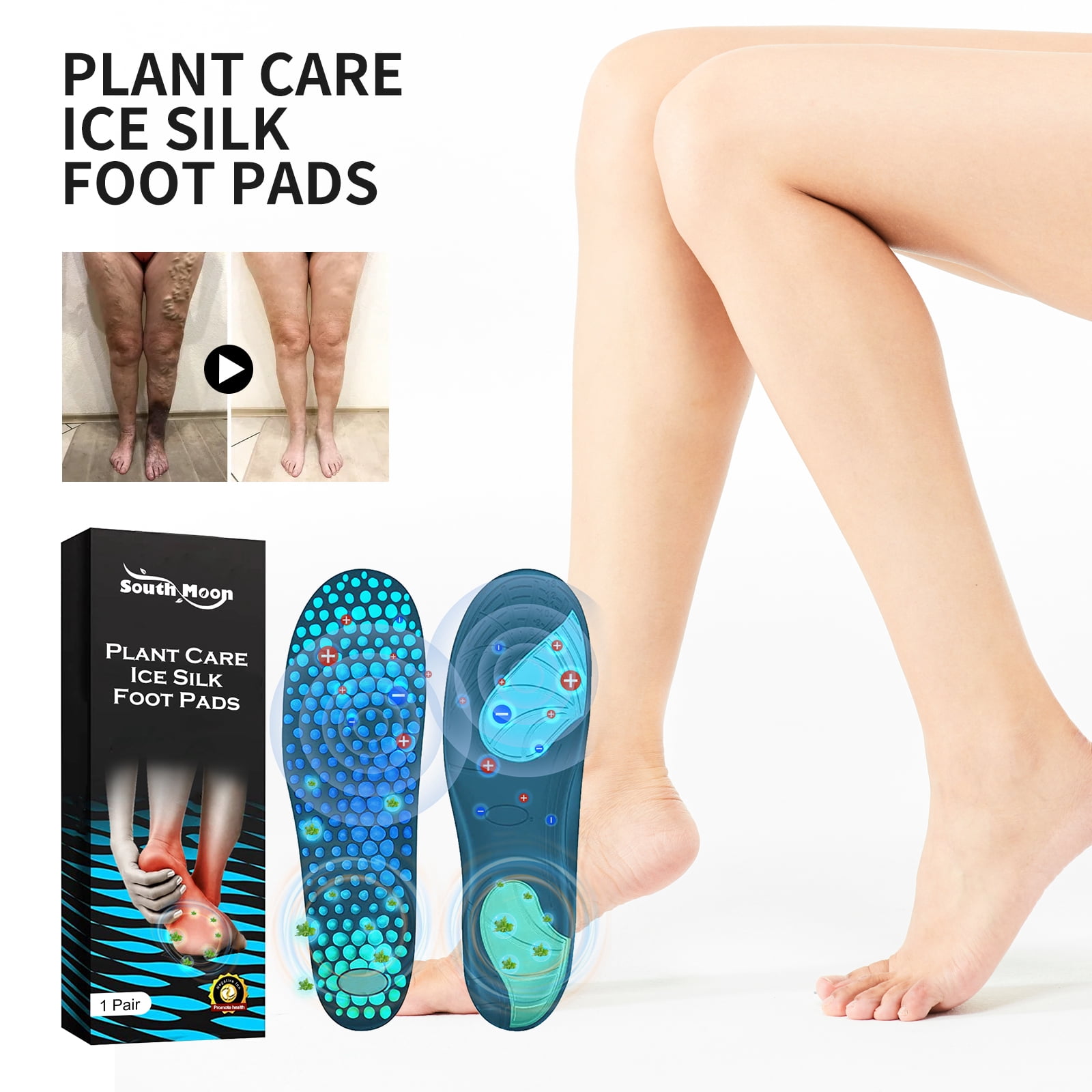 SOUTH MOON Shoe movable insole,Veins 1 Pair Plant Care Varicose Veins