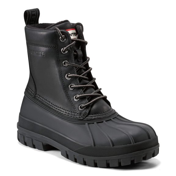 Hunter Leather & Rubber Boot, 11, Black