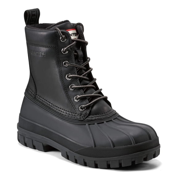 Hunter Leather & Rubber Boot, 13, Black