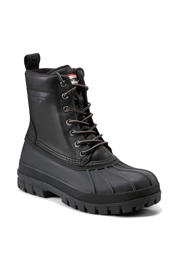 Hunter Leather & Rubber Boot, 8, Black