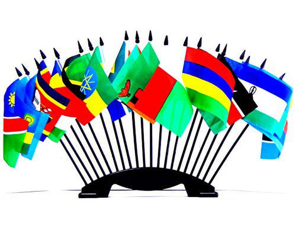 Central & South America Flag Set - 20 Country 4x6 Polyester Desk Flags With Base