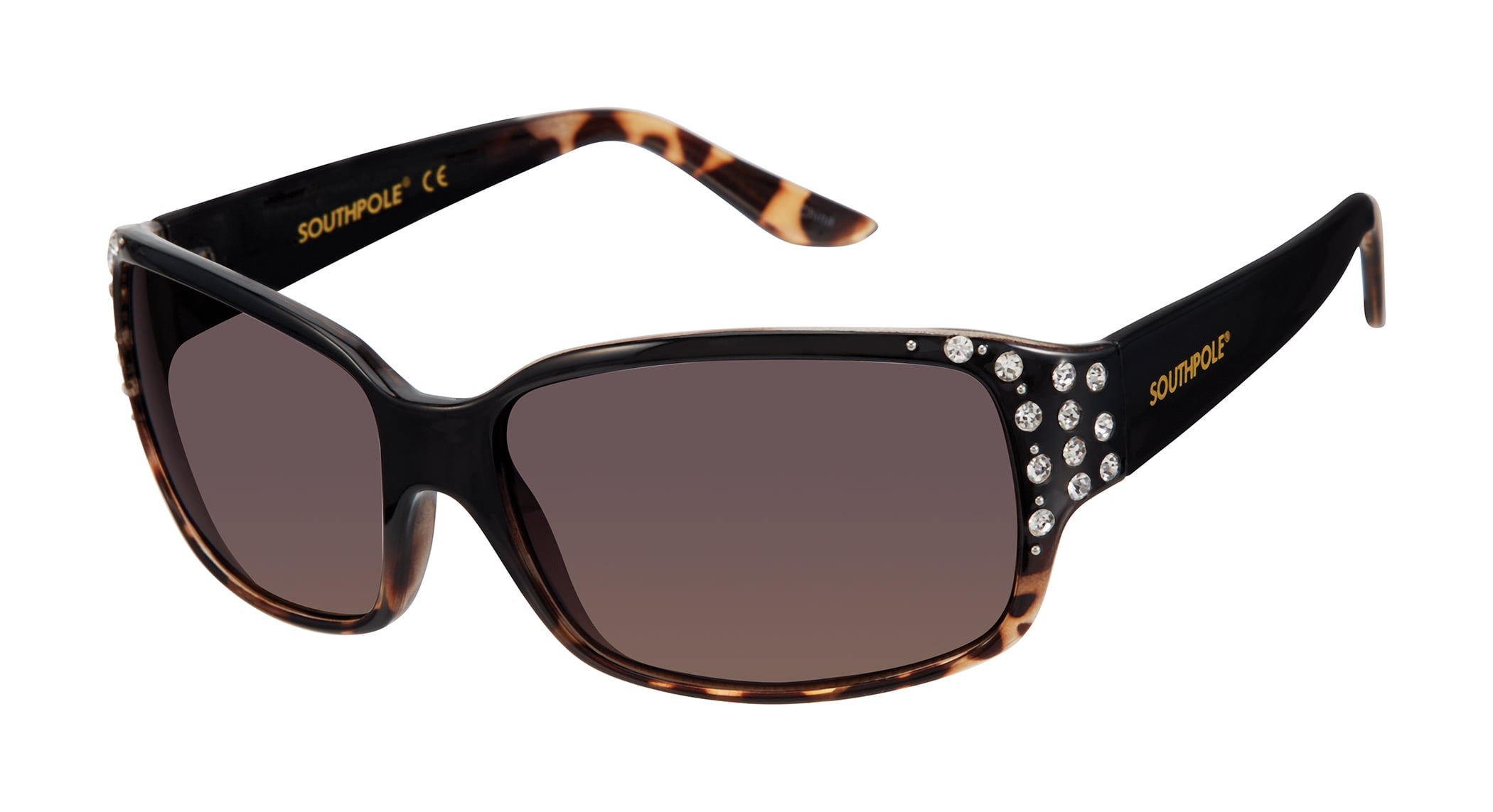 SOUTHPOLE Women's 1014SP Glitzy UV400 Protective Rectangular Sunglasses, Cool Gifts for Her, 60 mm