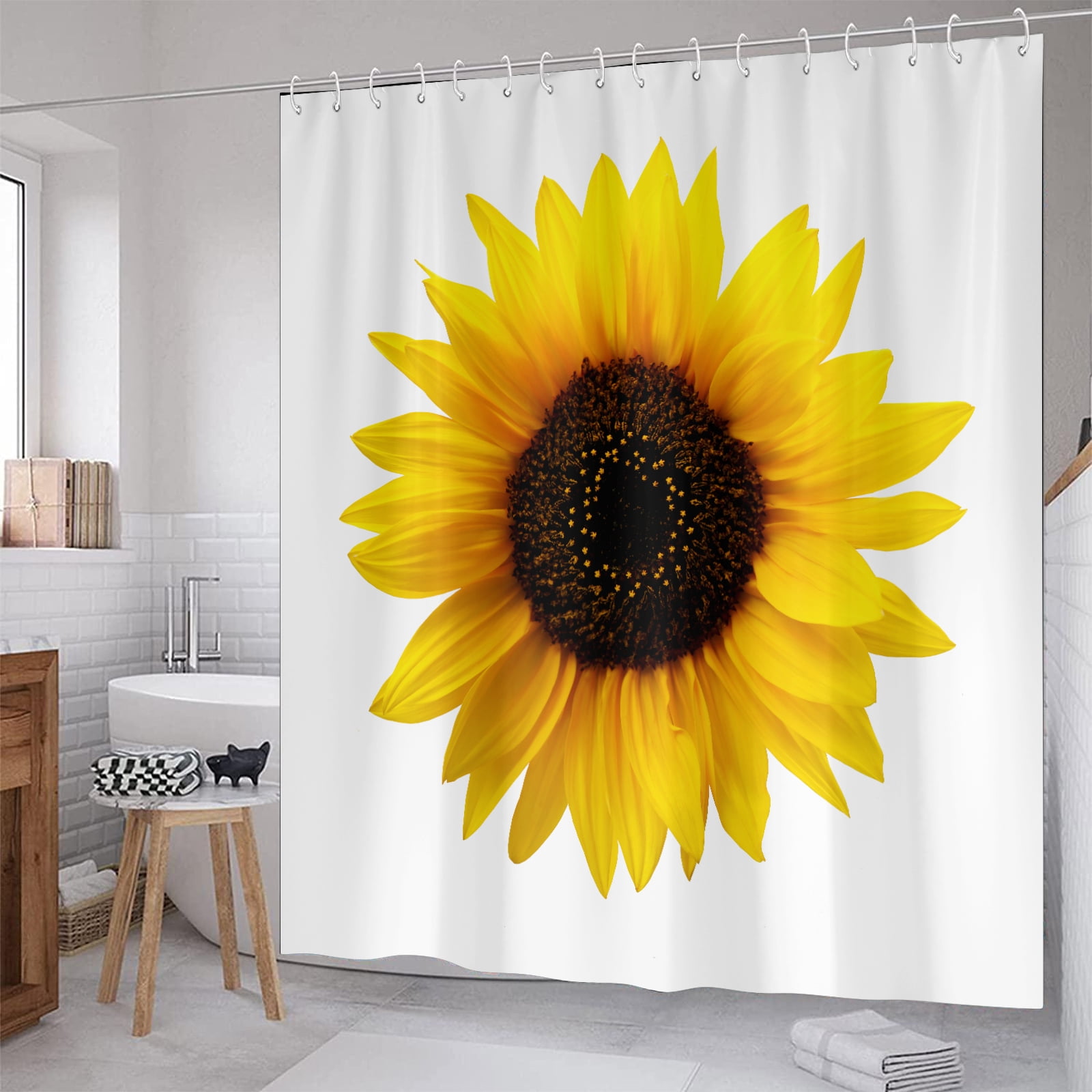 SOUTHSKY Sunflower Shower Curtain SC029 Modern Large Floral Print ...