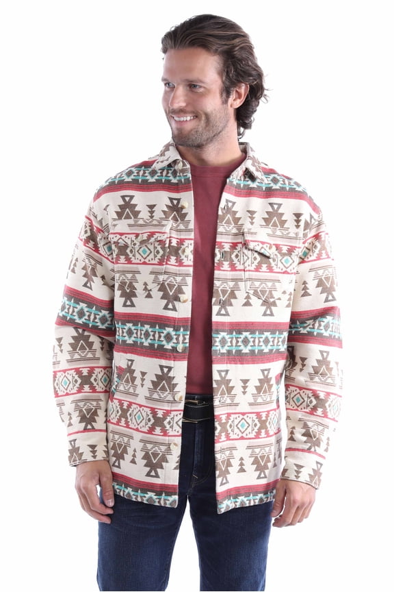 Scully 5368-NAT-XL Western Jacket Men Southwest Shirt Jac, Natural - Extra Large