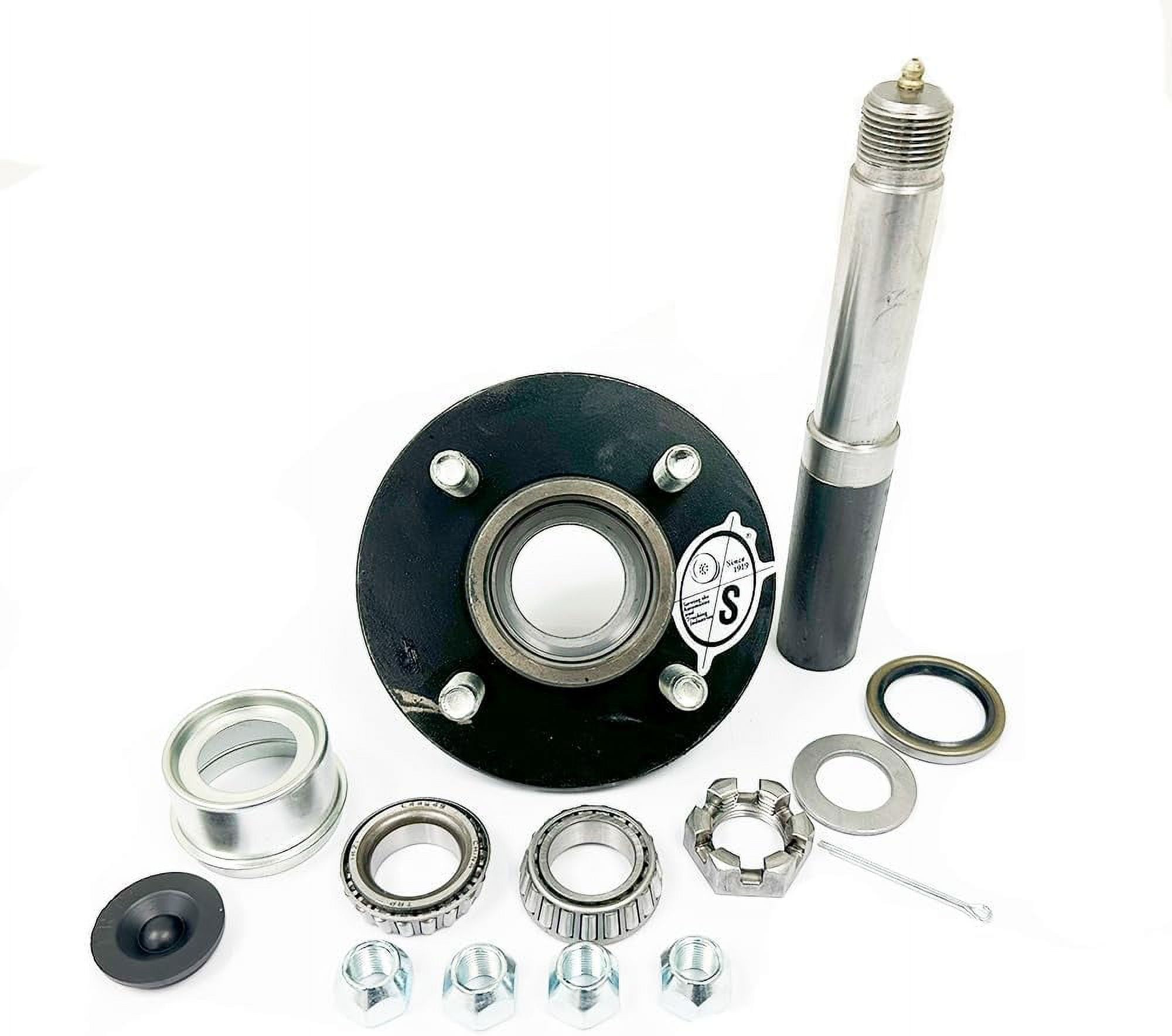 SOUTHWEST WHEEL 2,000 lbs Trailer Axle Spindle (BT9) with 4-4 Bolt Circle  Hub That uses L44649 Trailer Bearings