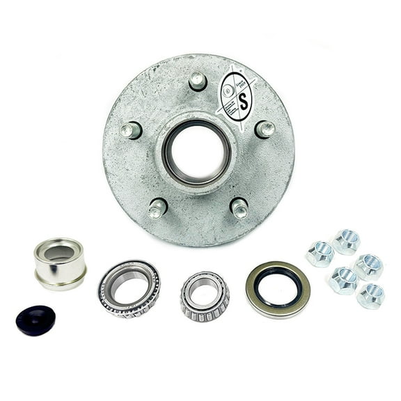 SOUTHWEST WHEEL Galvanized 5-Hole, 4.5" Bolt Circle Idler Hub for 3,500 lb. Axles