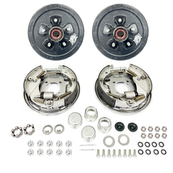 SOUTHWEST WHEEL Pre-Greased 5-5.5" Hydraulic Brake Trailer Axle Brake Kit for a 3,500 lbs. Trailer Axle