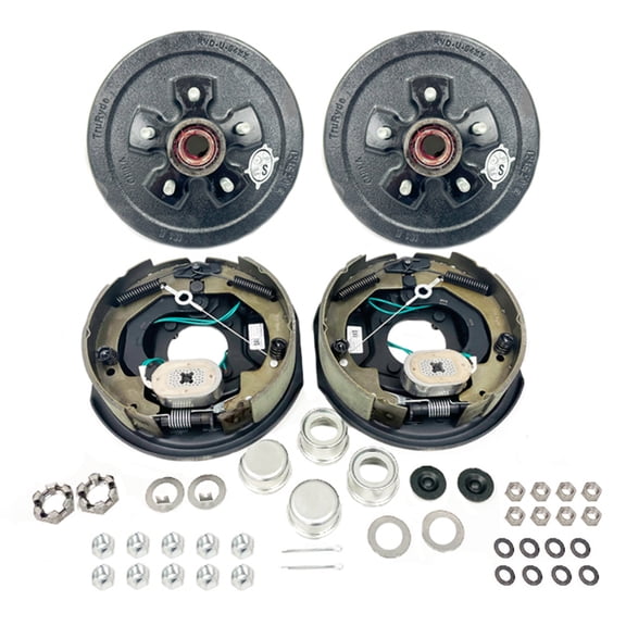 SOUTHWEST WHEEL Pre-Greased 5-5.5" Self-Adjusting Electric Brake Trailer Axle Brake Kit for 3,500 lbs. Trailer Axles