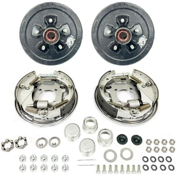 SOUTHWEST WHEEL Pre-Greased 5-5" Hydraulic Brake Trailer Axle Brake Kit for 3,500 lbs. Trailer Axle
