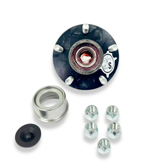 SOUTHWEST WHEEL Pre-Greased 5-Hole, 4.5" Bolt Circle Idler Hub for 2,000 lb. Axles (BT8 Spindle) 1" Spindle That uses L44643 Trailer Bearings