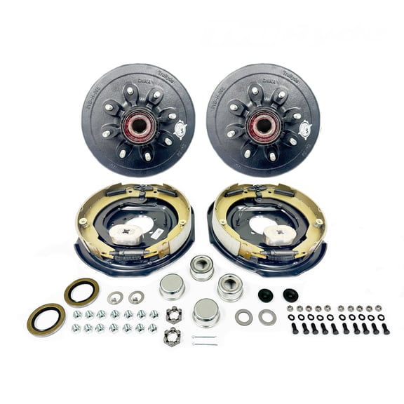 SOUTHWEST WHEEL Pre-Greased 8-6.5" Electric Brake Trailer Axle Brake Kit with 9/16" Studs for 7,000 lbs. Trailer Axles