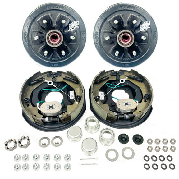 SOUTHWEST WHEEL TruRyde Pre-Greased 6-5.5" Self-Adjusting Electric Brake Trailer Axle Brake Kit for 3,500 lbs. Trailer Axles