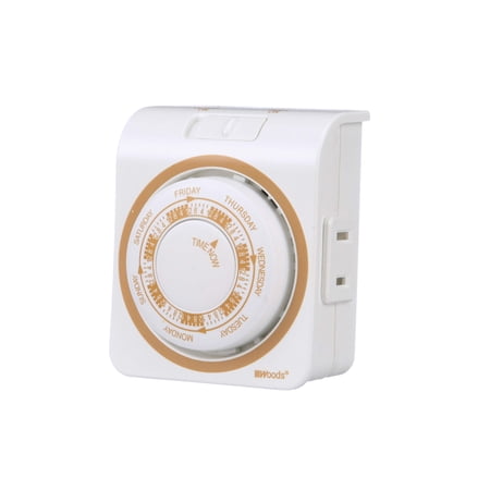 Woods 7-Day Indoor Mechanical Vacation Security Timer 50003 - Programmable - White