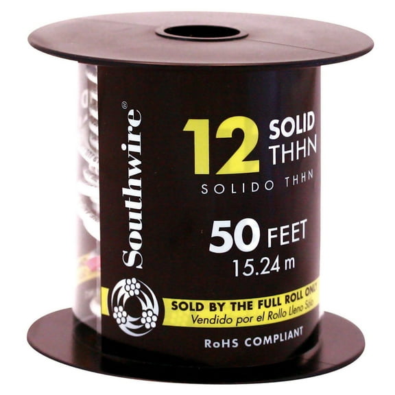 SOUTHWIRE COMPANY 11588161 WHITE SOLID COPPER BUILDING WIRE 50'